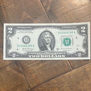 US $2 Bill -uncirculated 2017 A